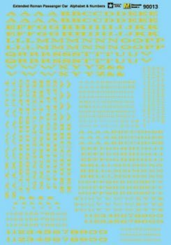 Microscale 90013 HO, Railroad Roman, Extended, Letters and Numbers, Gold - House of Trains