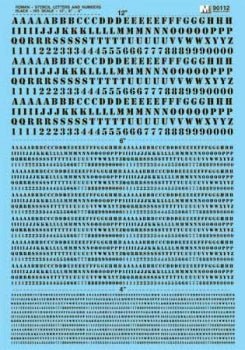 Microscale 90112 HO, Roman, Stencil, Letters and Numbers, Black - House of Trains