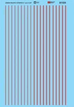 Microscale 91105 HO, Striping, 3" and 4¾" Widths, Red - House of Trains