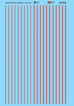 Microscale 91105 HO, Striping, 3" and 4¾" Widths, Red - House of Trains