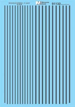 Microscale 91132 HO, Striping, 4" and 6" Widths, Black - House of Trains