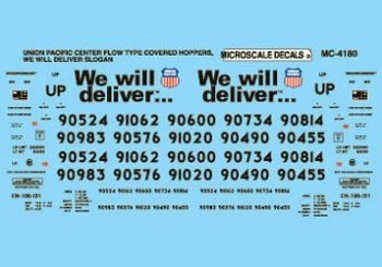 Microscale MC - 4180 HO, Union Pacific, Center Flow Type Covered Hoppers, We Will Deliver - House of Trains