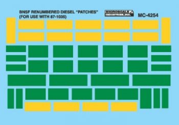 Microscale MC - 4254 HO, BNSF, Diesel Patches - House of Trains