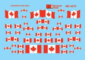 Microscale MC - 4372, Canadian Flags, 1965+ - House of Trains