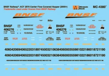 Microscale MC-4380 HO, BNSF ACF 2970 Center Flow Covered Hopper 2005+ - House of Trains