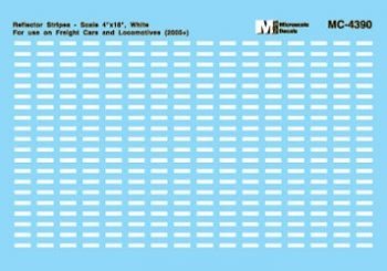 Microscale MC - 4390 HO, Data, Reflector Stripes For use on Freight Cars, Engines, 2005+ - House of Trains