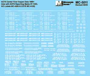 Microscale MC - 5011 HO, ACFX, Center Flow, Hoppers - House of Trains