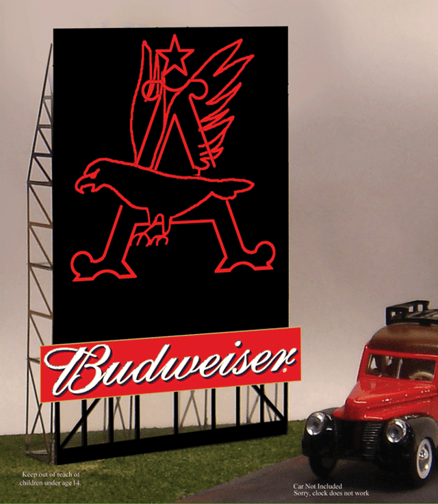 Light Works USA 44-2302 Budweiser Animated Neon Rooftop Billboard Sign 3.5" x 2"