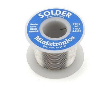 Miniatronics 10 - 640 - 04 Rosin Core Solder 60/40, .03, 1 Diameter, 4.0 Ounce - House of Trains