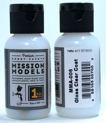 Mission Models MMA - 006, Gloss Clear Coat, Water Based, 1 fl oz - House of Trains