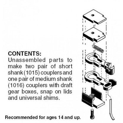 MTL 001 02 000 N Unassembled RDA Body Mount Couplers - House of Trains