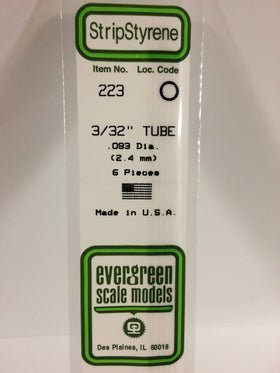 Evergreen 223 Tube, .093" (2.4 mm) (6 Pieces)