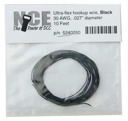 NCE 5240250 30 AWG Ultra Flex Wire, 10 Feet, Black - House of Trains