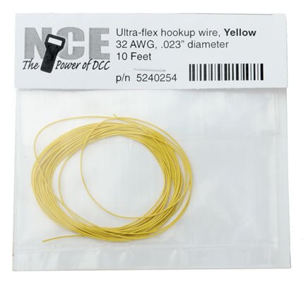 NCE 5240254 32 AWG Ultra Flex Wire, 10 Feet, Yellow - House of Trains