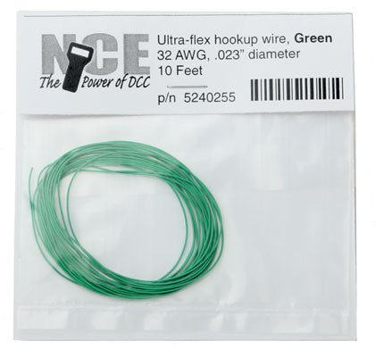 NCE 5240255 32 AWG Ultra Flex Wire, 10 Feet, Green - House of Trains