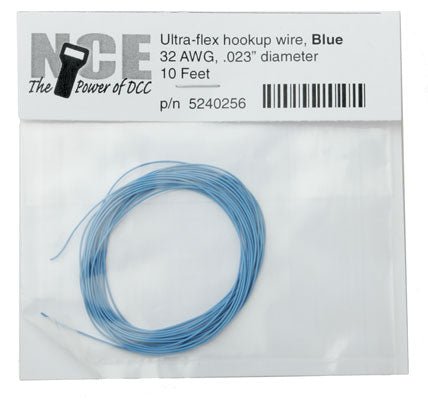 NCE 5240256 32 AWG Ultra Flex Wire, 10 Feet, Blue - House of Trains
