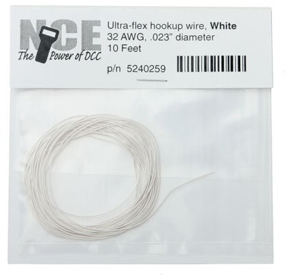 NCE 5240259 32 AWG Ultra Flex Wire, 10 Feet, White - House of Trains