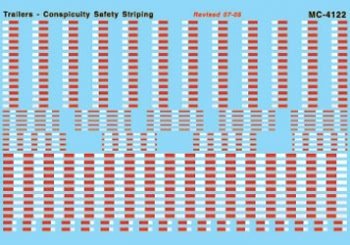 Microscale 60-4122 N, Conspicuity Safety Striping, for Trailers, Freight Cars, Locomotives, 1993+
