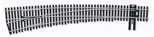 Peco SL - E8377 HO, Code 83, Electrofrog, Curved, Number 7 Left Hand Turnout - House of Trains