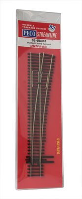 Peco SL - U8361 HO, C83 Unifrog 6 Right Hand Turnout - House of Trains