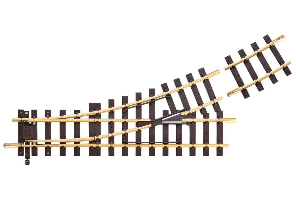 PIKO 35228 G, Manual Switch Left Hand 22.5 Degree and Curved Rail G - R3 7.5 degree - House of Trains