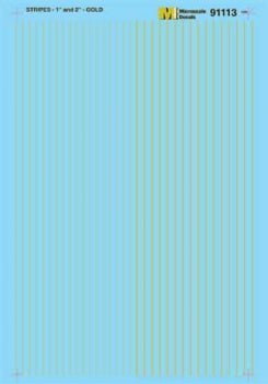 Microscale 91113 HO, Striping, 1" and 2" Widths, Gold