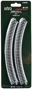 Kato 20-110 N Unitrack 11" (282mm) Radius Curve 45 Degree (4 Pieces)