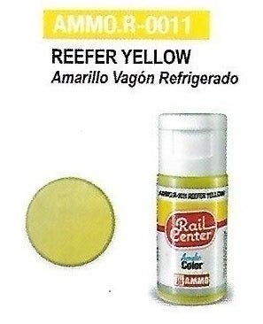 Rail Center Paint R - 0011, Reefer Yellow, 15ml bottle, Acrylic Paint - House of Trains