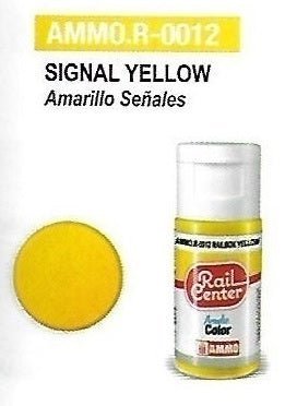 Rail Center Paint R - 0012, Signal Yellow, 15ml bottle, Acrylic Paint - House of Trains