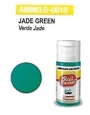 Rail Center Paint R - 0018, Jade Green, 15ml bottle, Acrylic Paint - House of Trains