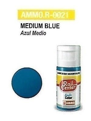 Rail Center Paint R - 0021, Medium Blue, 15ml bottle, Acrylic Paint - House of Trains