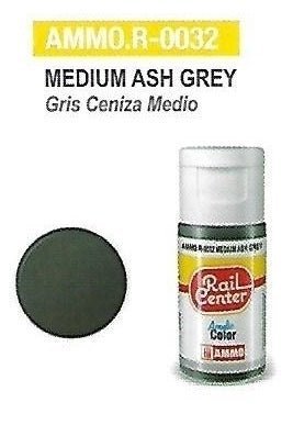 Rail Center Paint R - 0032, Medium Ash Gray, 15ml bottle, Acrylic Paint - House of Trains