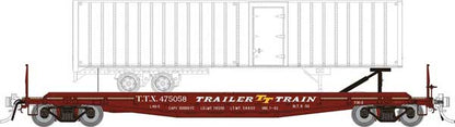 Rapido 138018A - 1 HO, 50' Flat Car, TTX, 475202, 40' Trailer - House of Trains