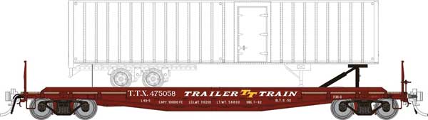 Rapido 138018A - 2 HO, 50' Flat Car, TTX, 475204, 40' Trailer - House of Trains