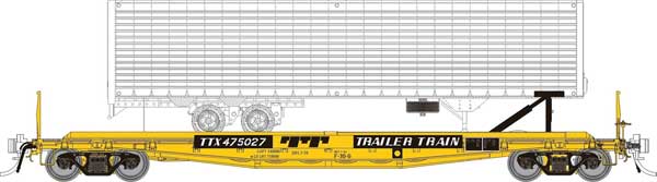 Rapido 138019A - 3 HO, 50' Flat Car, TTX, 475230, 40' Trailer - House of Trains