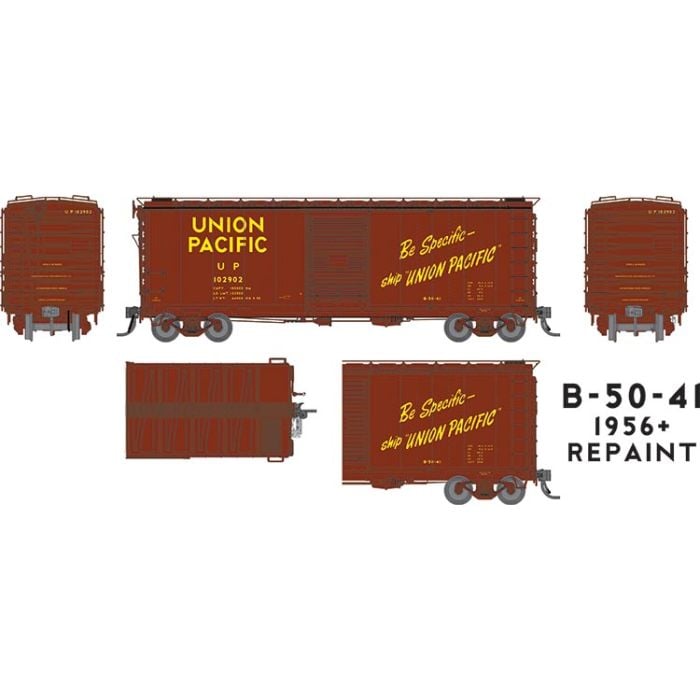 Rapido 154008A HO, B - 50 - 41 ACR Box Car, 1956 Repaint, Union Pacific, UP, 102907 - House of Trains