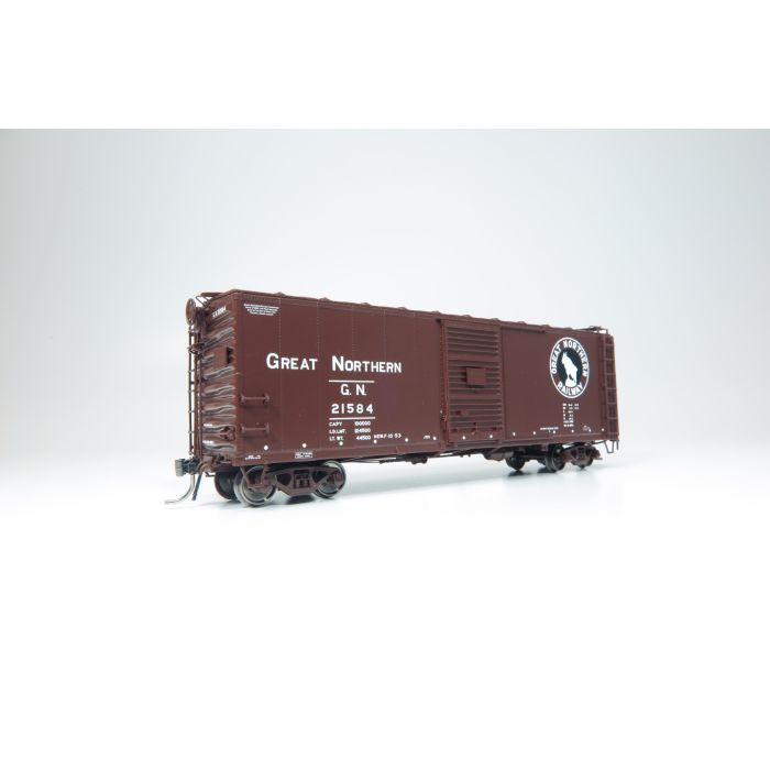 Rapido 155001A HO, 40' Box Car, Early Improved Dreadnaught Ends, Mineral Red, Great Northern, GN 21483 - House of Trains