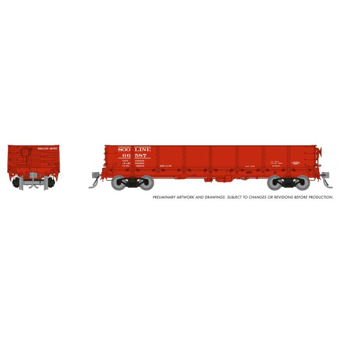 Rapido 163016-6 HO, Drop-Bottom Gondola, SOO 66903 - House of Trains