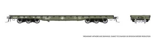 Rapido 199001A HO, Magor Heavy Duty Flat Car, US Army, USAX 38341 - House of Trains