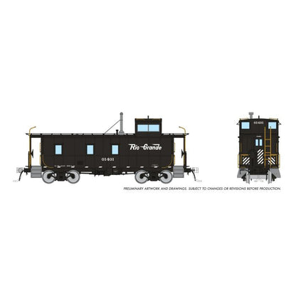 Rapido 225008 HO, DRGW Steel Riveted Caboose, Rio Grande, 01406 - House of Trains