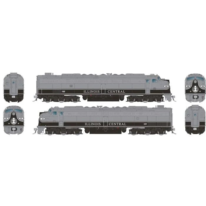 Rapido 28817 HO, EMD E9A - E9A Set, with HEP, LokSound, Illinois Central - House of Trains