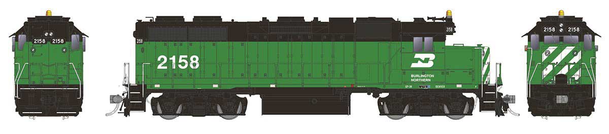 Rapido 38532 HO, EMD GP38, ESU LokSound, Burlington Northern, BN, 2185 - House of Trains