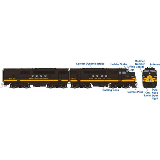 Rapido 53527 HO, EMD FT Set (A+B) LokSound, NP 5402A, 5402B - House of Trains