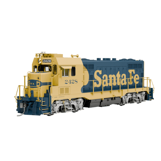 Rapido 70103 HO, CF7, DCC READY, Cleburne Shops, Square Cab, Santa Fe, Yellow Warbonnet, 1977+, ATSF 2465 - House of Trains