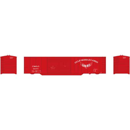 Roundhouse 7388 HO, 50' Double Door Box Car, Gulf Mobile and Ohio, GMO, 9077 - House of Trains