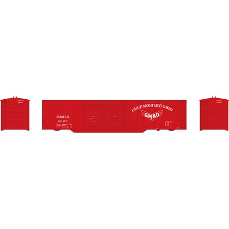 Roundhouse 7389 HO, 50' Double Door Box Car, Gulf Mobile and Ohio, GMO, 9102 - House of Trains