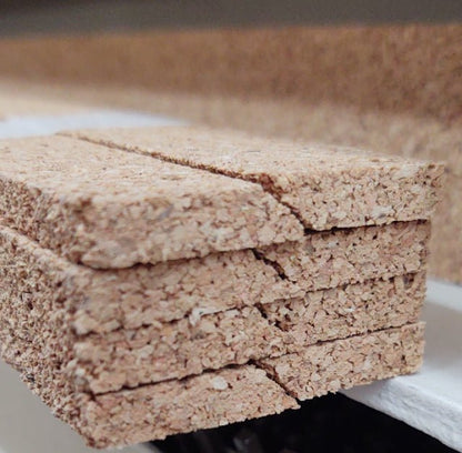 RR Craftsman LR-CB-H6 HO Cork Roadbed, Bevel Edge Cut, 36", 6mm thick, Package of 4 Strips - House of Trains