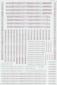 Microscale 90024 HO, Gothic, Condensed, Letters and Numbers, Silver