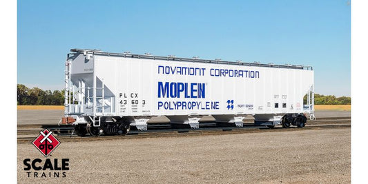 Scale Trains 33682 HO, Rivet Counter, PS - 2 5820cf Covered Hopper, Novamont, PLCX, 43603 - House of Trains