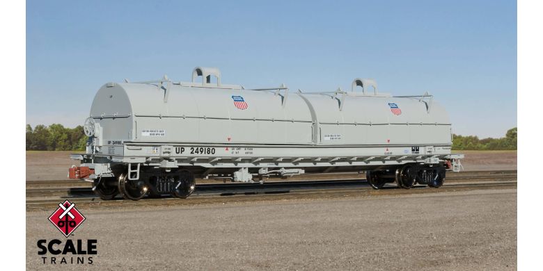 Scale Trains 38501 HO, Thrall 48' 2 - Hood Coil Steel Car, UP, 249198 - House of Trains